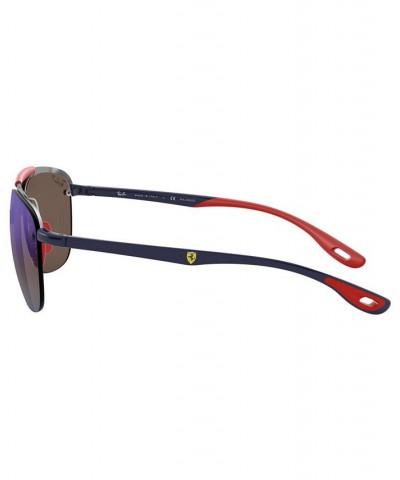 Men's Polarized Sunglasses RB3662M Scuderia Ferrari Collection 59 SILVER/GREY MIR BLUE POLAR $54.60 Mens