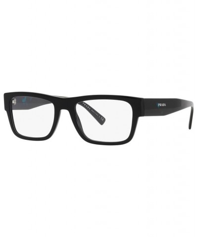 PR15YV Men's Rectangle Eyeglasses Black $71.63 Mens