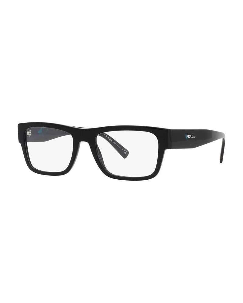 PR15YV Men's Rectangle Eyeglasses Black $71.63 Mens