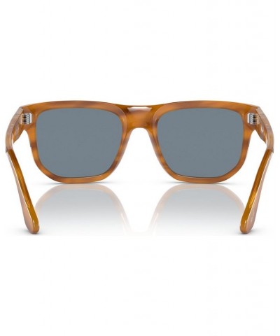 Unisex Sunglasses 0PO3306S9605655W Striped Brown $35.16 Unisex