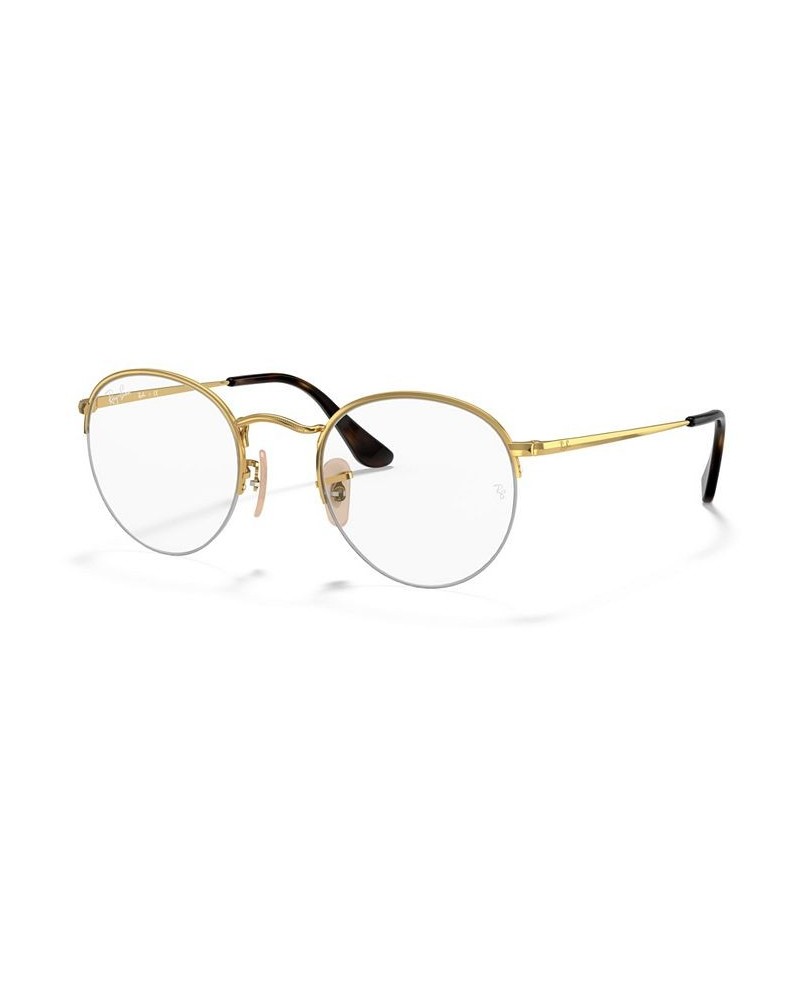 RX3947V ROUND GAZE Unisex Round Eyeglasses Gold $39.38 Unisex