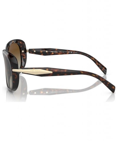 Women's Polarized Low Bridge Fit Sunglasses PR 04ZSF58-YP Tortoise $96.46 Womens