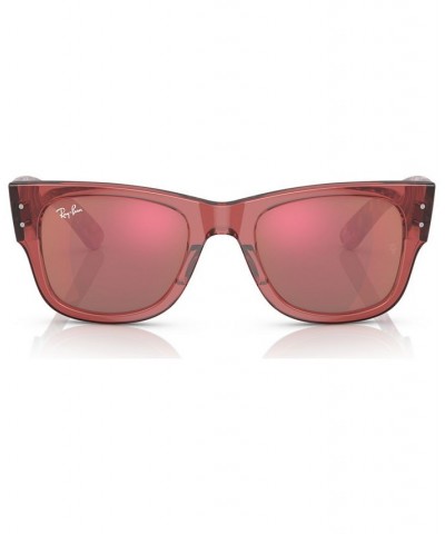 Mega Wayfarer 52 Unisex Low Bridge Fit Sunglasses Transparent Pink $43.78 Unisex