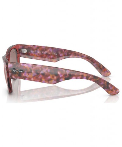 Mega Wayfarer 52 Unisex Low Bridge Fit Sunglasses Transparent Pink $43.78 Unisex