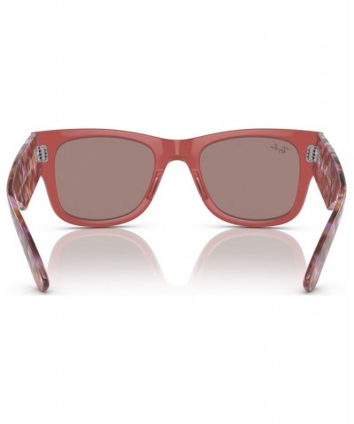 Mega Wayfarer 52 Unisex Low Bridge Fit Sunglasses Transparent Pink $43.78 Unisex