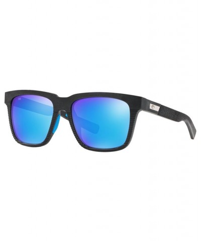 Men's Polarized Sunglasses Pescador 55 BLACK/BLUE MIR $36.27 Mens