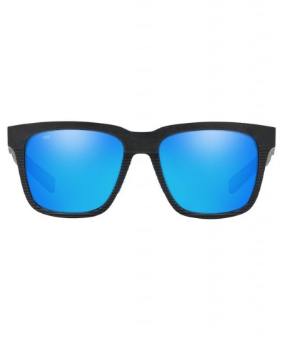 Men's Polarized Sunglasses Pescador 55 BLACK/BLUE MIR $36.27 Mens