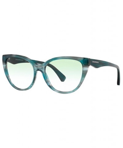 Women's Sunglasses EA4162 55 Striped Green $24.05 Womens