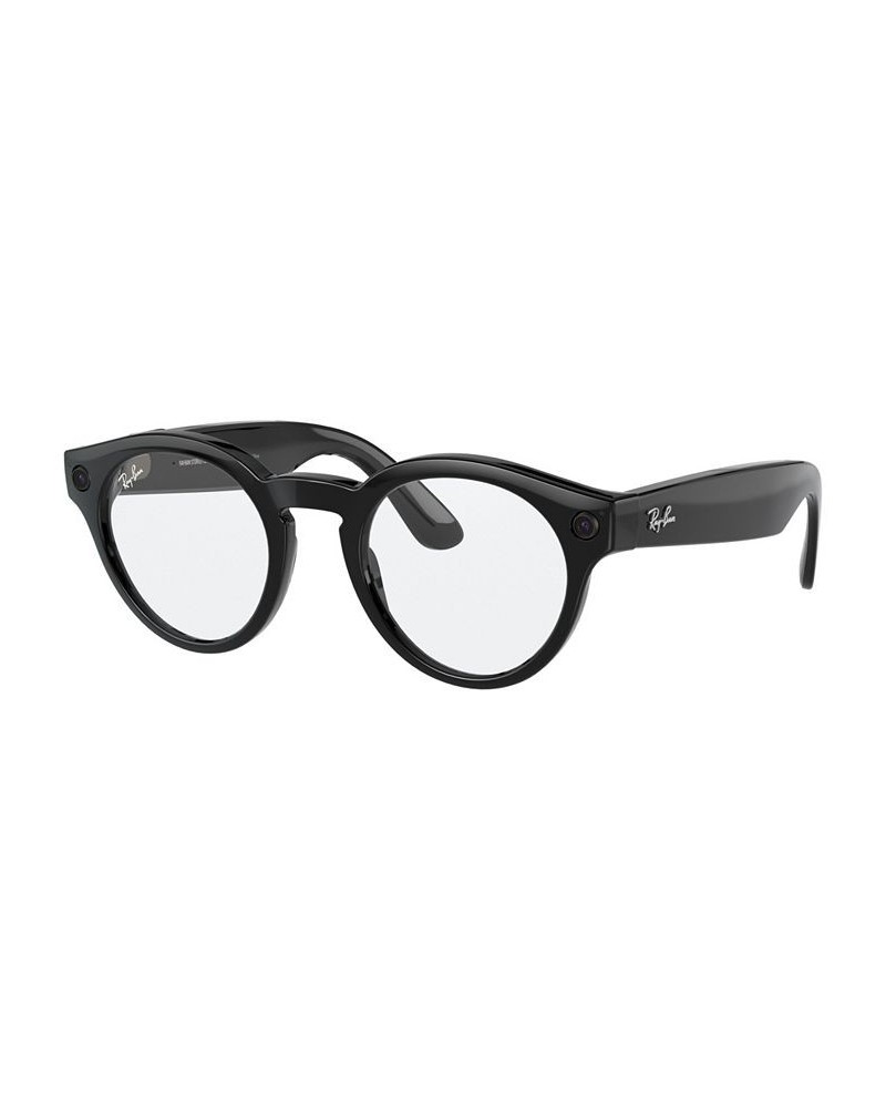 Stories Round 48 Unisex Smart Glasses Shiny Black $109.91 Unisex