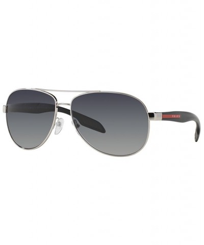 Polarized Men's Sunglasses PS 53PSP SILVER BLACK/GREY GRAD POL $42.84 Mens