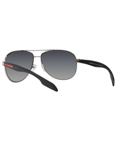 Polarized Men's Sunglasses PS 53PSP SILVER BLACK/GREY GRAD POL $42.84 Mens