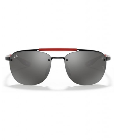 Men's Sunglasses RB3662M Scuderia Ferrari Collection 59 MATTE BLACK/GREY MIRROR SILVER $48.93 Mens