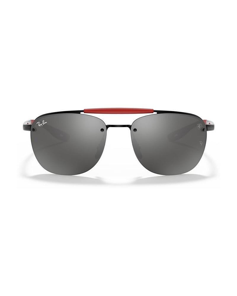 Men's Sunglasses RB3662M Scuderia Ferrari Collection 59 MATTE BLACK/GREY MIRROR SILVER $48.93 Mens