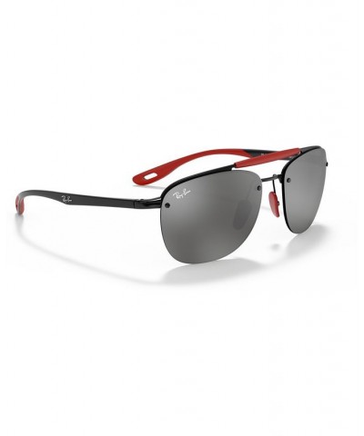 Men's Sunglasses RB3662M Scuderia Ferrari Collection 59 MATTE BLACK/GREY MIRROR SILVER $48.93 Mens