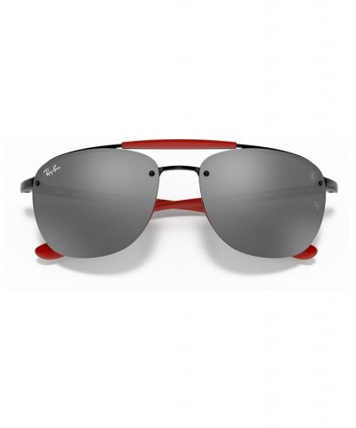 Men's Sunglasses RB3662M Scuderia Ferrari Collection 59 MATTE BLACK/GREY MIRROR SILVER $48.93 Mens