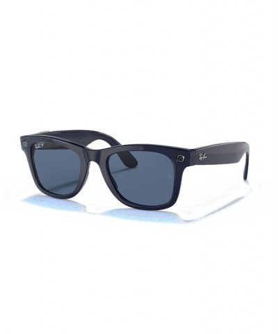 Stories Polarized Wayfarer Large Smart Glasses Shiny Blue $32.90 Unisex