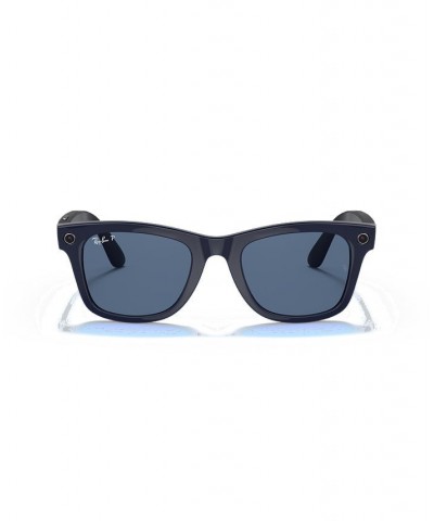 Stories Polarized Wayfarer Large Smart Glasses Shiny Blue $32.90 Unisex