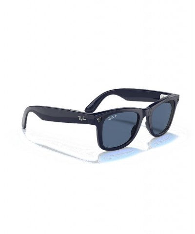 Stories Polarized Wayfarer Large Smart Glasses Shiny Blue $32.90 Unisex