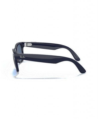 Stories Polarized Wayfarer Large Smart Glasses Shiny Blue $32.90 Unisex