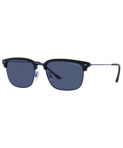 Men's Sunglasses EA4180 57 Matte Blue/Silver-Tone $29.60 Mens