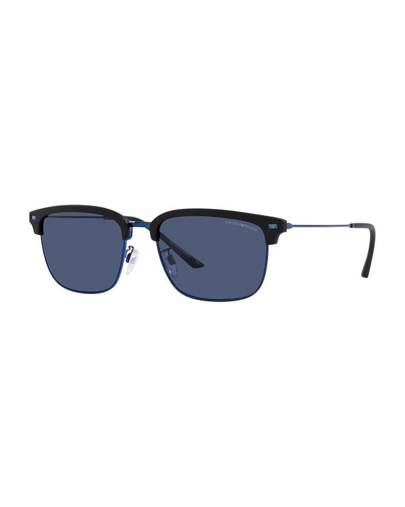 Men's Sunglasses EA4180 57 Matte Blue/Silver-Tone $29.60 Mens