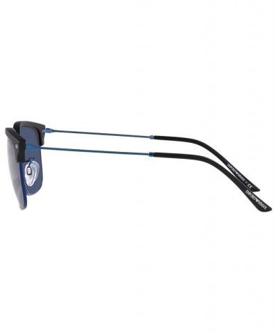 Men's Sunglasses EA4180 57 Matte Blue/Silver-Tone $29.60 Mens