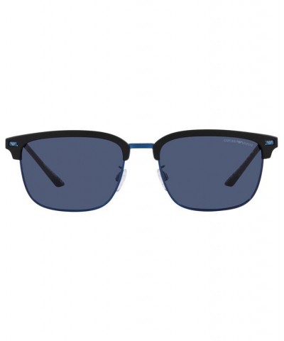 Men's Sunglasses EA4180 57 Matte Blue/Silver-Tone $29.60 Mens