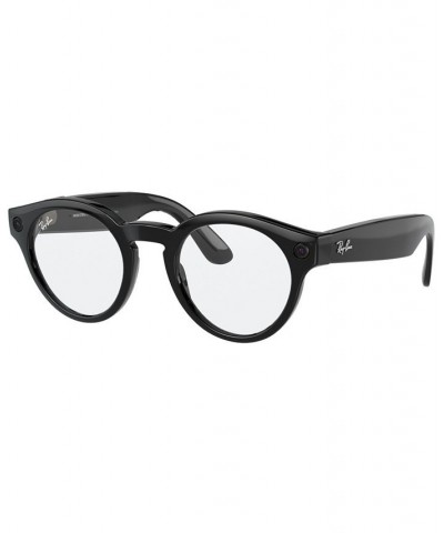 Stories Round 48 Unisex Smart Glasses Shiny Black $79.59 Unisex