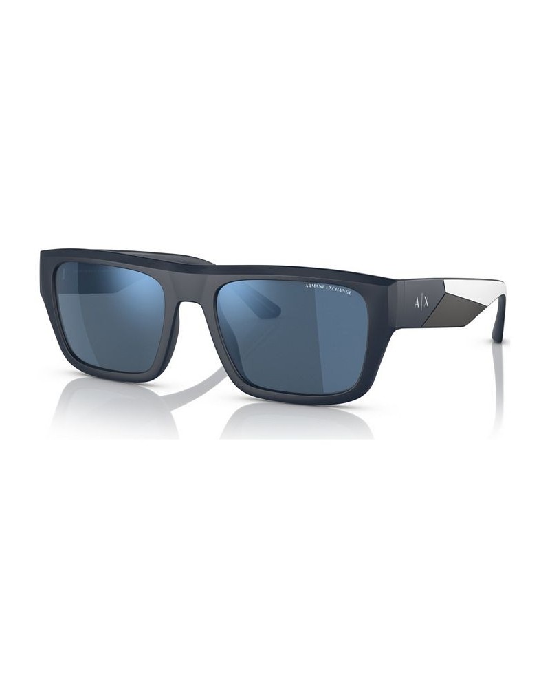 Men's Sunglasses AX4124SU56-Z Matte Blue $17.22 Mens