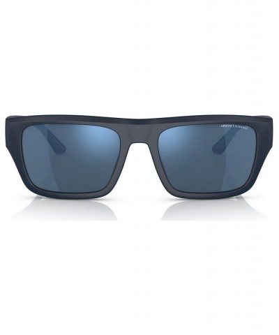 Men's Sunglasses AX4124SU56-Z Matte Blue $17.22 Mens