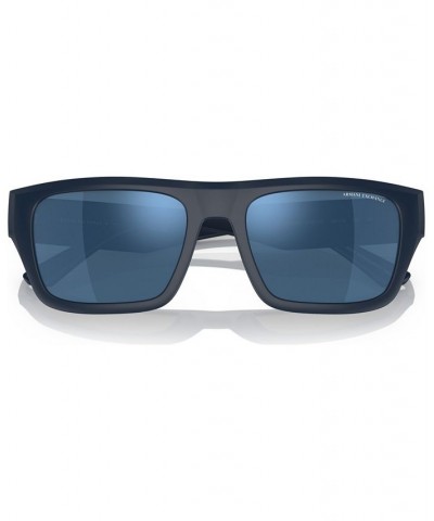 Men's Sunglasses AX4124SU56-Z Matte Blue $17.22 Mens